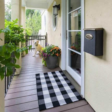 Buffalo Plaid Farmhouse Rug 24"x36" Buffalo Black and White Check Door Mat